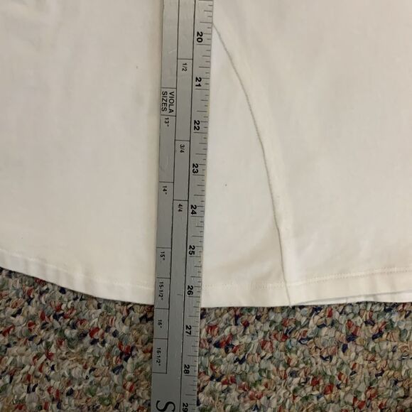 Soft Surroundings White Super Soft SS Asymmetrical Design Tunic Tee Top Size S - Picture 10 of 10